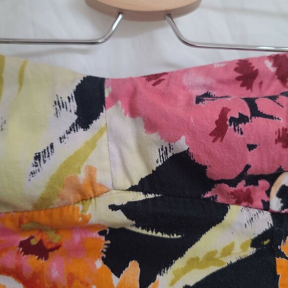 Forever 21 Dress Juniors Small Black Floral Print Mini Strapless Cotton Blend - Picture 3 of 12